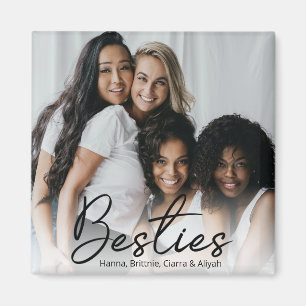 Besties Script Custom Photo Magnet