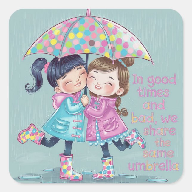 Besties  square sticker (Front)
