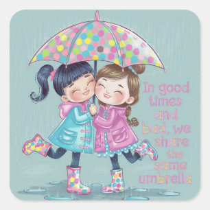 Besties square sticker