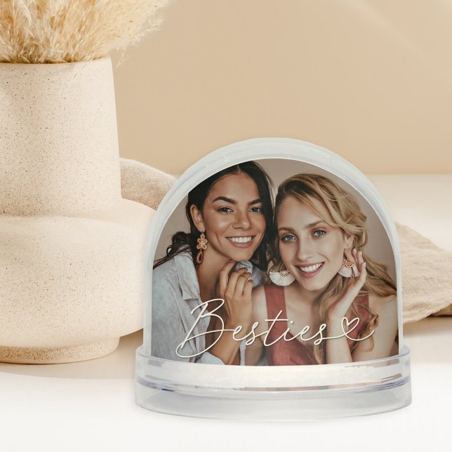 Besties Two Photo Best Friends Keepsake Snowglobe (Creator Uploaded)