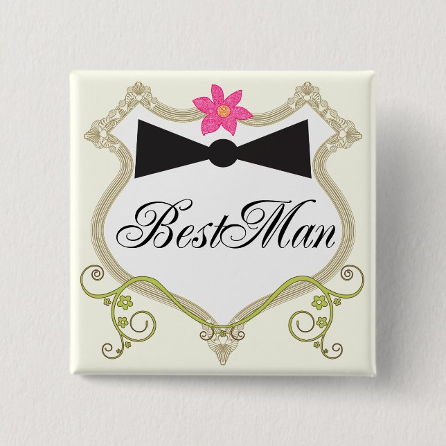 BestMan BowTie Wedding Badges (Front)