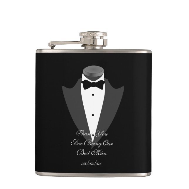 BESTMAN Gift Personalised Flask Father Bride Groom (Front)