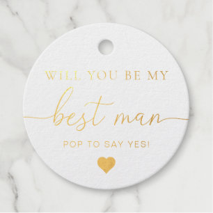 Bestman Proposal Foil Favour Tag