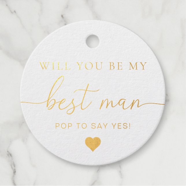 Bestman Proposal Foil Favour Tag (Front)