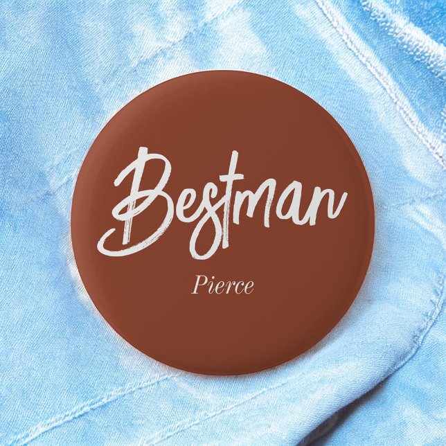 Bestman Terracotta Brown White Button (Creator Uploaded)