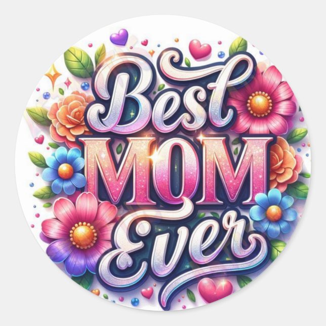 Bestmother  classic round sticker (Front)
