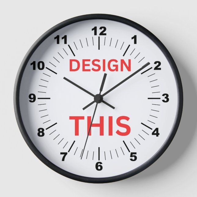 BESTSELLER! Clock, 10" Round Black Wood Frame 🕗 Clock (Front)