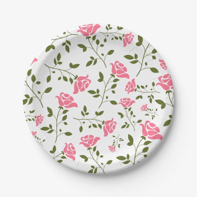 Bestseller floral background design for wedding paper plate (Front)