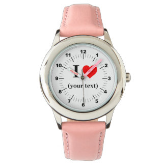 BESTSELLER! Kid's I❤️ Pink Leather Strap Watch