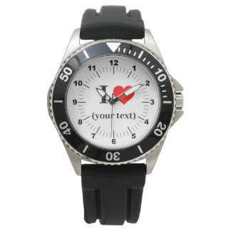 BESTSELLER! Men's I❤️ Black Rubber Strap Watch