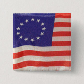Besty Ross American Flag Square Button Pin