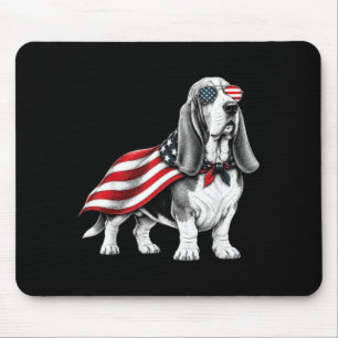 Bet Hound 4th Of July Aamerican Flag Dog Patriotic Mouse Mat
