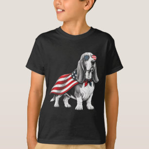 Bet Hound 4th Of July Aamerican Flag Dog Patriotic T-Shirt