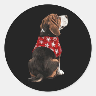 Bet Hound Christmas Lights Dog Lover Xmas Pajam T  Classic Round Sticker