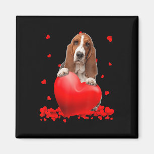 Bet Hound Dog Heart Valentines Day Couple Men Wome Magnet