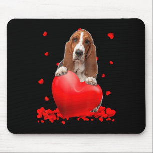 Bet Hound Dog Heart Valentines Day Couple Men Wome Mouse Mat