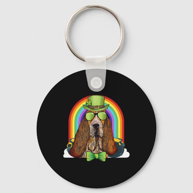 Bet Hound Dog Leprechaun Funny St Patricks Day  Key Ring (Front)