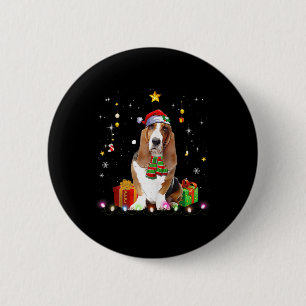 Bet Hound Dog Tree Christmas Sweater Xmas Dogs Gif 6 Cm Round Badge