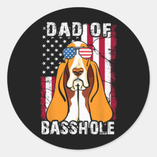 Bet-hound Father Day Gift Dad Of Bhole Dog 4th Of Classic Round Sticker