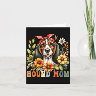 Bet Hound Mum Dog Lover Mothers Day Retro Floral Card