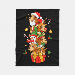 Bet Hound Santa Elf Snowman Christmas Womens Mens  Fleece Blanket