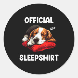 Bet Hound Sleepshirt Dog Lover Pajama Sleepwear Fo Classic Round Sticker