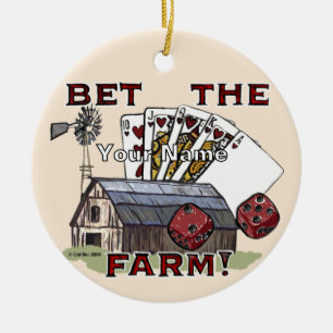 Bet The Farm Poker  Ceramic Tree Decoration