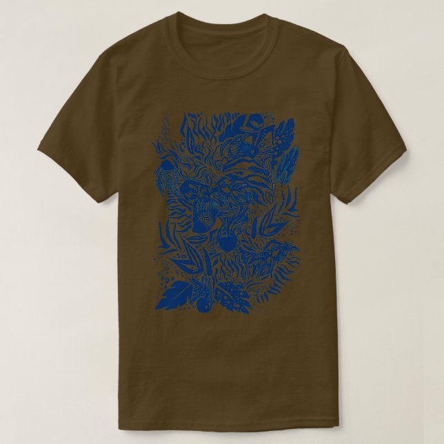 Beta Fish Leaf Print T-Shirt (Design Front)
