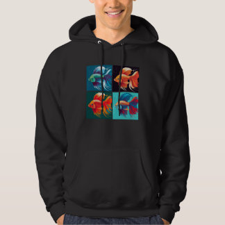 Beta Fish Pop Illustration Colorful Animal Women   Hoodie
