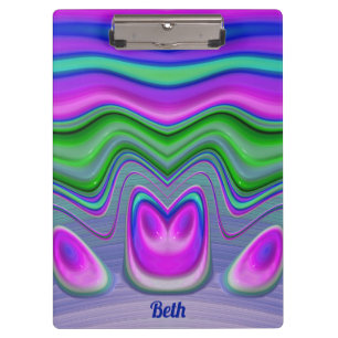 BETH ~ 3D! Pink, Purple, Green, Blue Clipboard