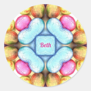BETH EASTER ~ WOW! Pretty Eggs for Easter Giving ~ Classic Round Sticker