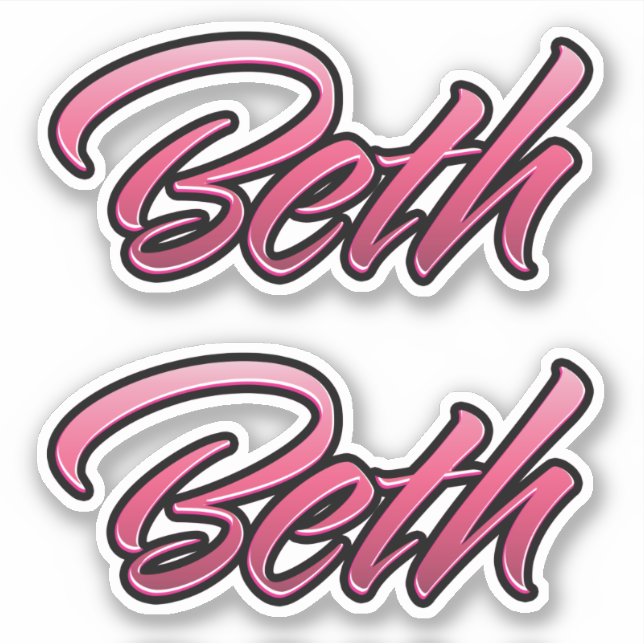 Beth faded pink stickers sticker set (Front)