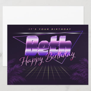Beth Name First name pura retro card Birthday