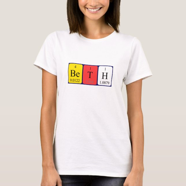 Beth periodic table name shirt (Front)