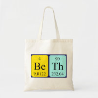 Beth periodic table name tote bag