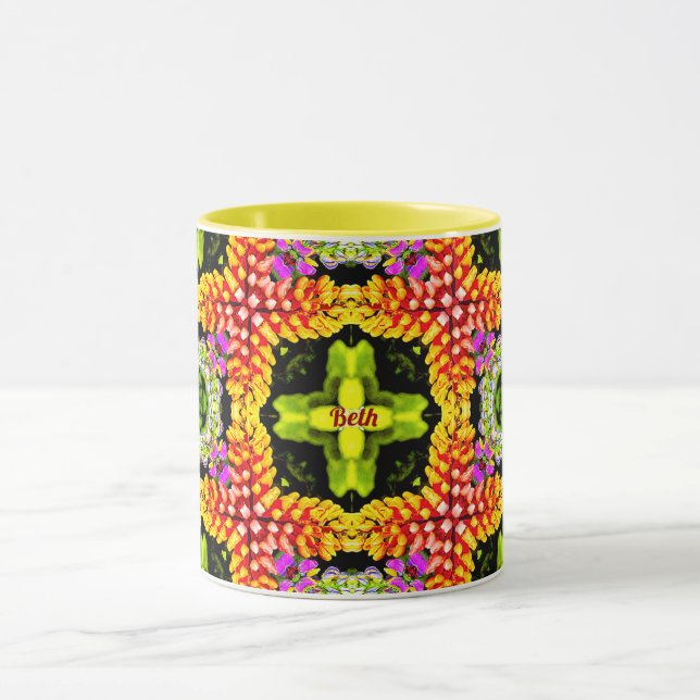 BETH Personalized ~ Pretty Lupins Pattern ~ Mug (Center)