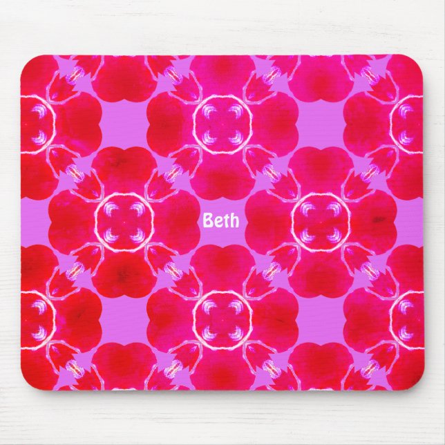 BETH ~ Retro Fractal Pattern ~ Personalized ~ Mouse Mat (Front)