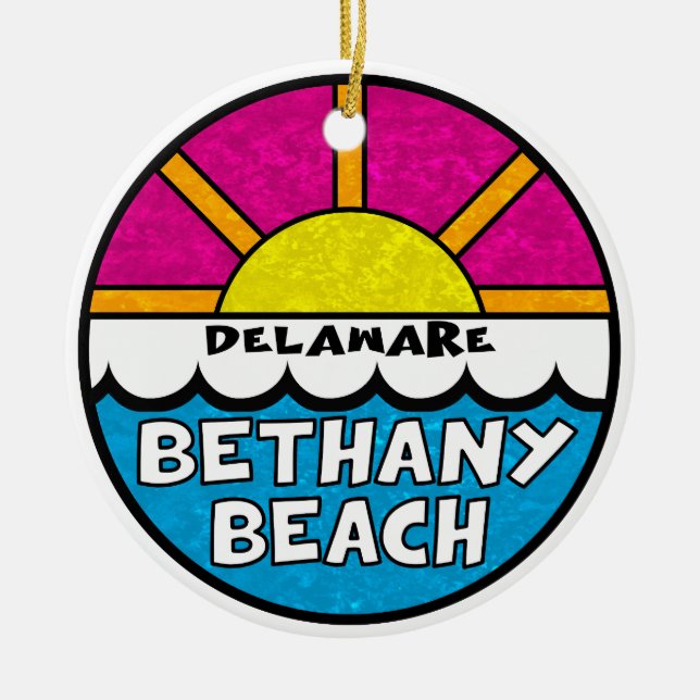 Bethany Beach Delaware Ceramic Tree Decoration (Front)