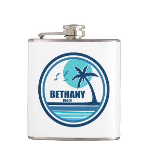 Bethany Beach Delaware Palm Tree Birds Hip Flask