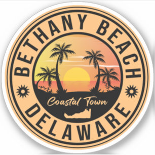 Bethany Beach Delaware Palm Trees Retro Sunset 80s