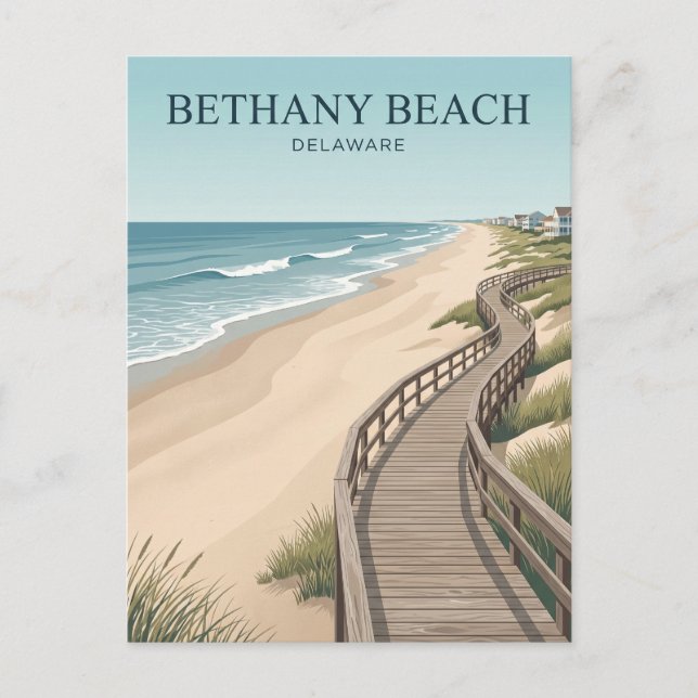 Bethany Beach, Delaware Postcard (Front)