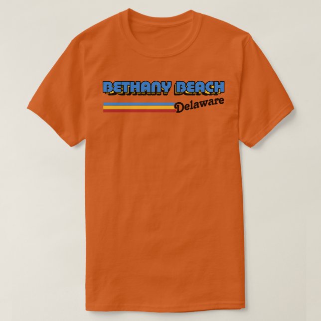Bethany Beach Delaware Retro Style Design T-Shirt (Design Front)