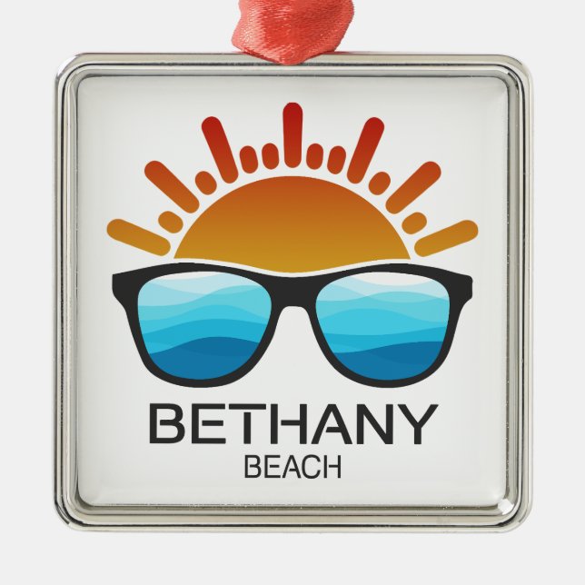 Bethany Beach Delaware Sunglasses Metal Tree Decoration (Front)