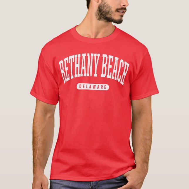 Bethany Beach Delaware Vacation College Style DE U T-Shirt (Front)