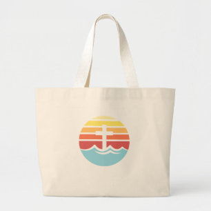 Bethany Beach Retro Sunset Canvas Tote