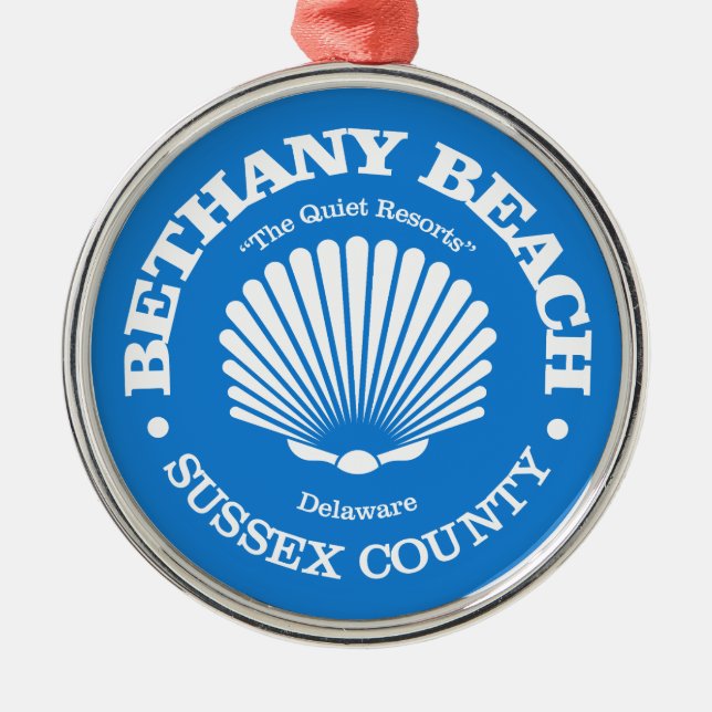 Bethany Beach (seashell) Metal Tree Decoration (Front)