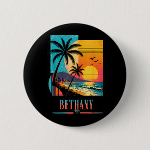 Bethany Beach Sunset 2026 Summer Vacation Retro 6 Cm Round Badge