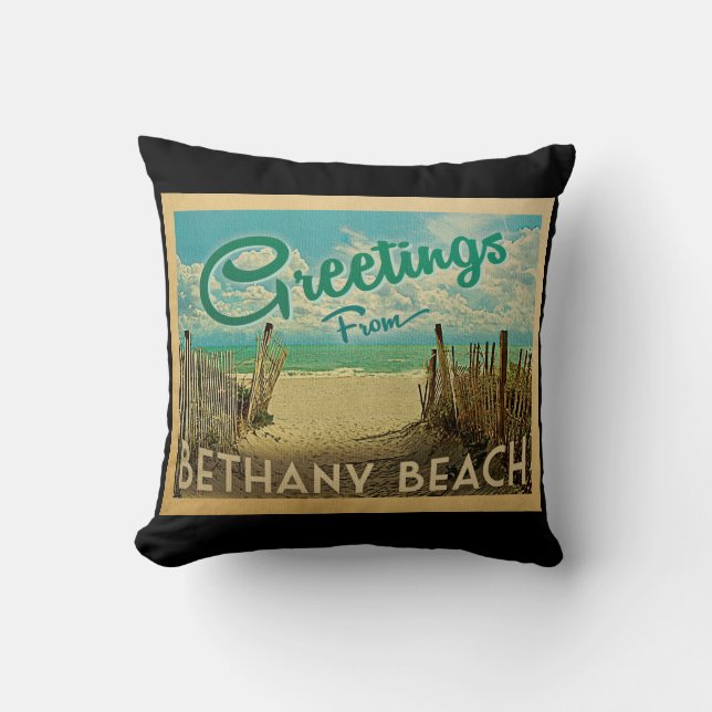 Bethany Beach Vintage Travel Cushion (Front)