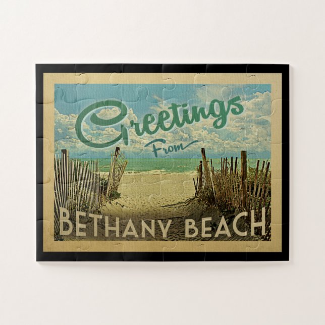 Bethany Beach Vintage Travel Jigsaw Puzzle (Horizontal)