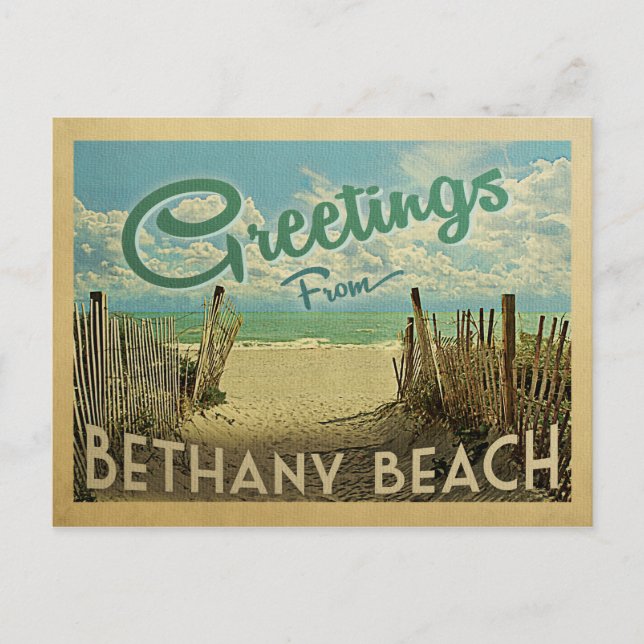 Bethany Beach Vintage Travel Postcard (Front)